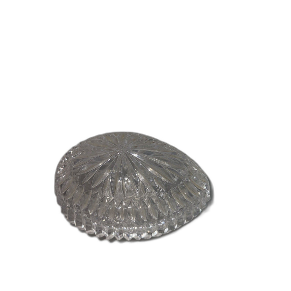 Vintage Crystal Glass Small Trinket Jewelry Dish Egg EUC